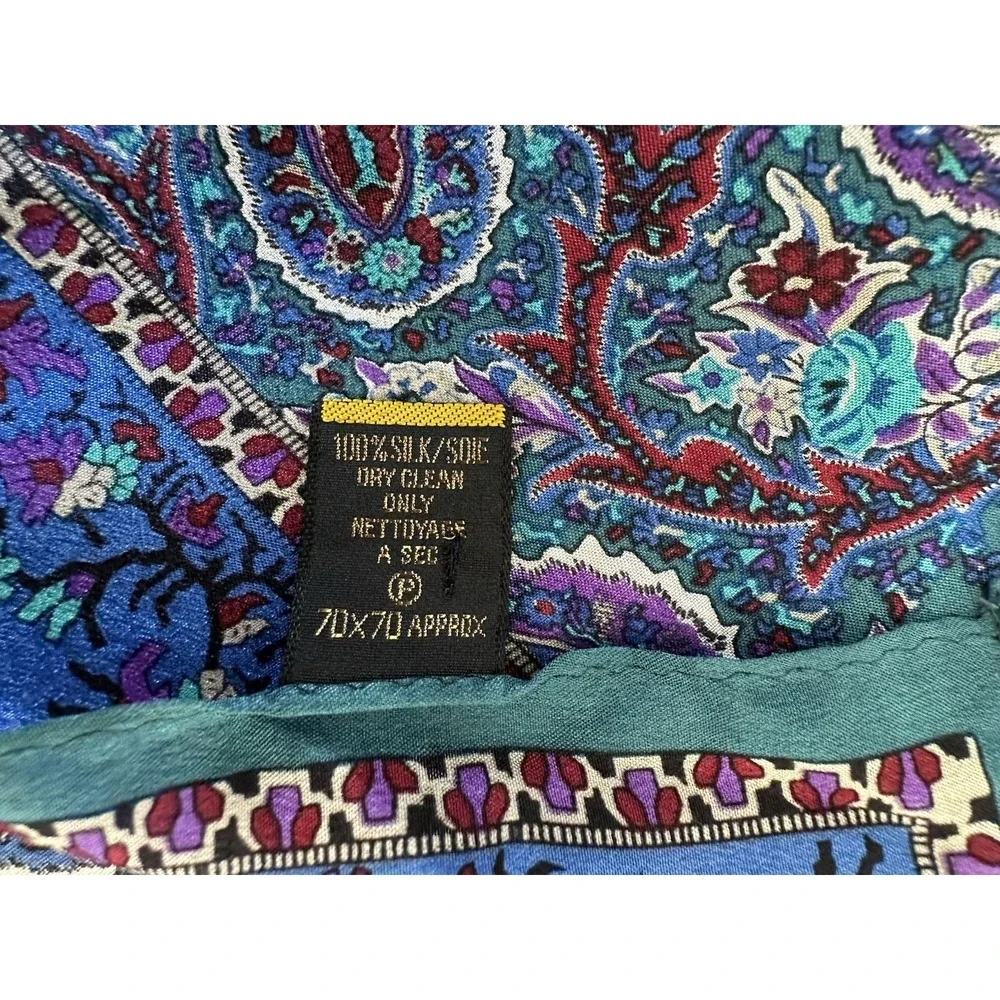 Lot Art of the Scarf Tie Rack Silk Scarf Multicolor Paisley Square Echo‎ Oblong